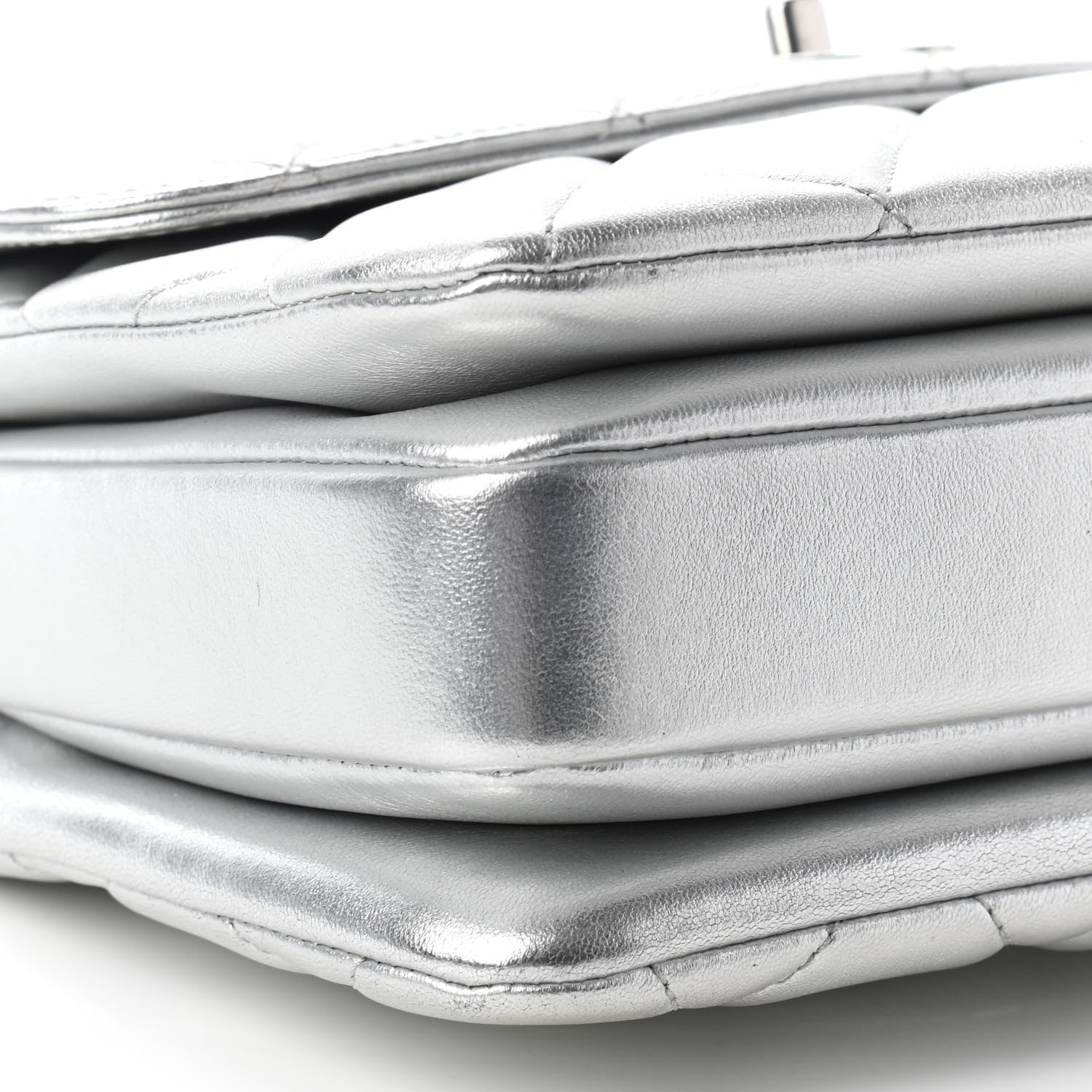 Chanel Metallic Lambskin Quilted Small Trendy CC Flap Dual Handle Bag Silver 8 of 9