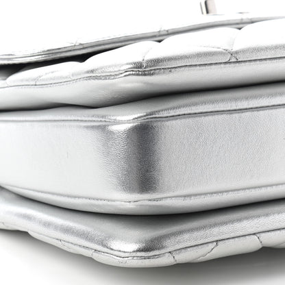 Chanel Metallic Lambskin Quilted Small Trendy CC Flap Dual Handle Bag Silver 8 of 9