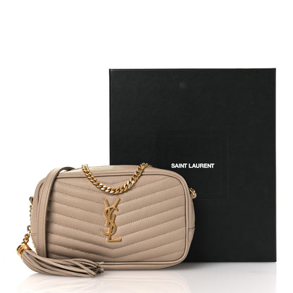 Saint Laurent Grain De Poudre Matelasse Monogram Mini Lou Camera Bag Dark Beige 13 of 13