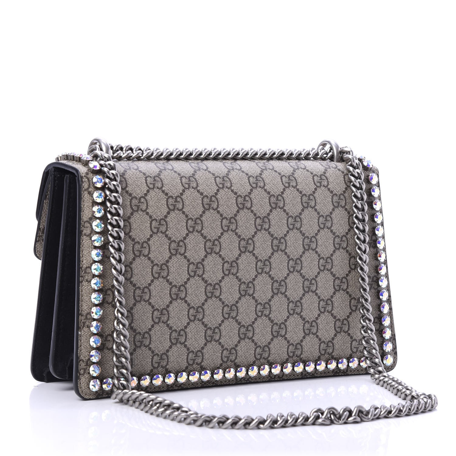 Gucci GG Supreme Monogram Crystal Small Dionysus Shoulder Bag Black 3 of 13