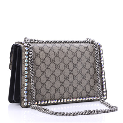Gucci GG Supreme Monogram Crystal Small Dionysus Shoulder Bag Black 3 of 13