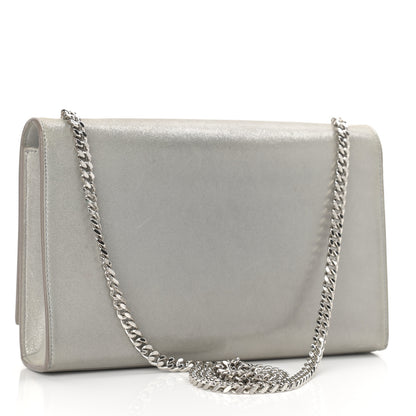 Saint Laurent Metallic Fabric Medium Monogram Kate Satchel Silver 3 of 10