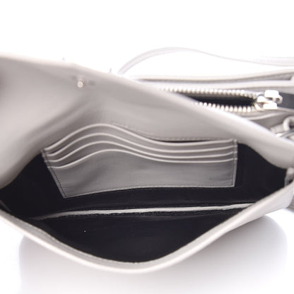 Saint Laurent Calfskin Monogram Tri Pocket Crossbody Bag Grey 6 of 11