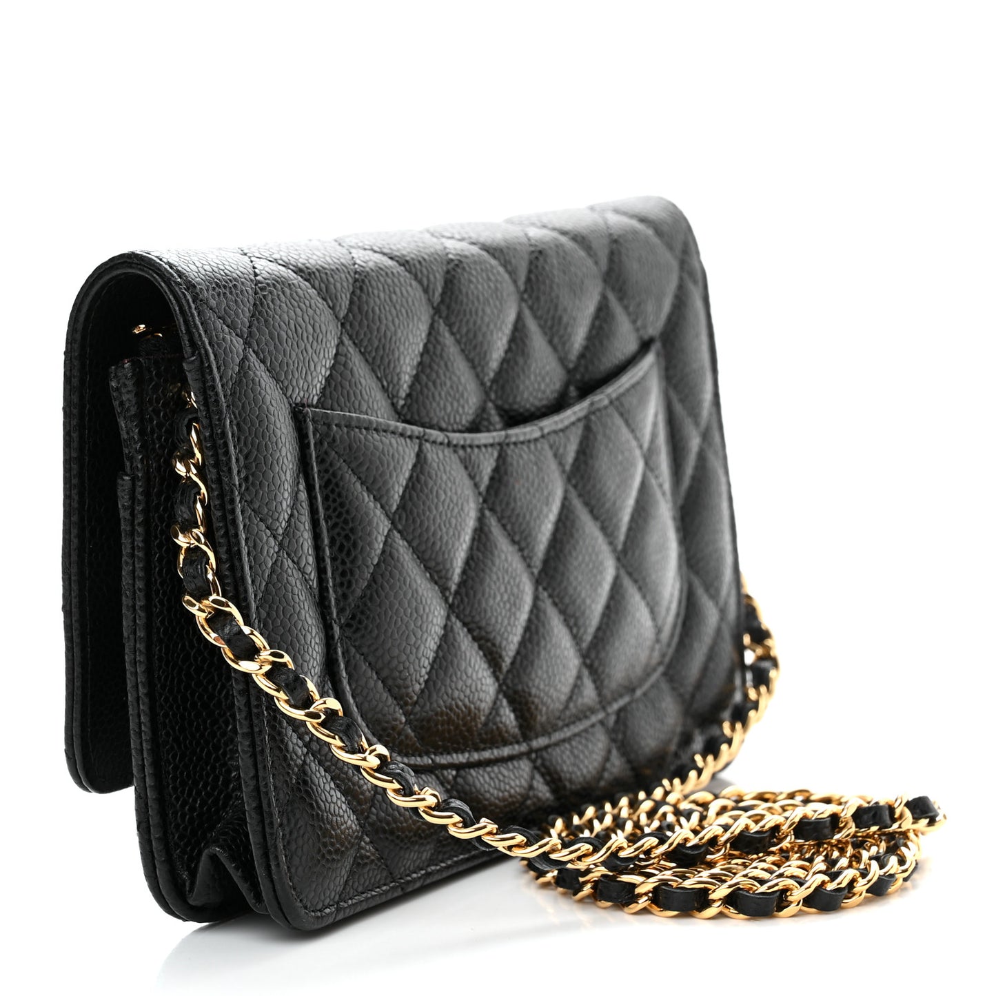 Caviar Quilted Wallet On Chain WOC Black
