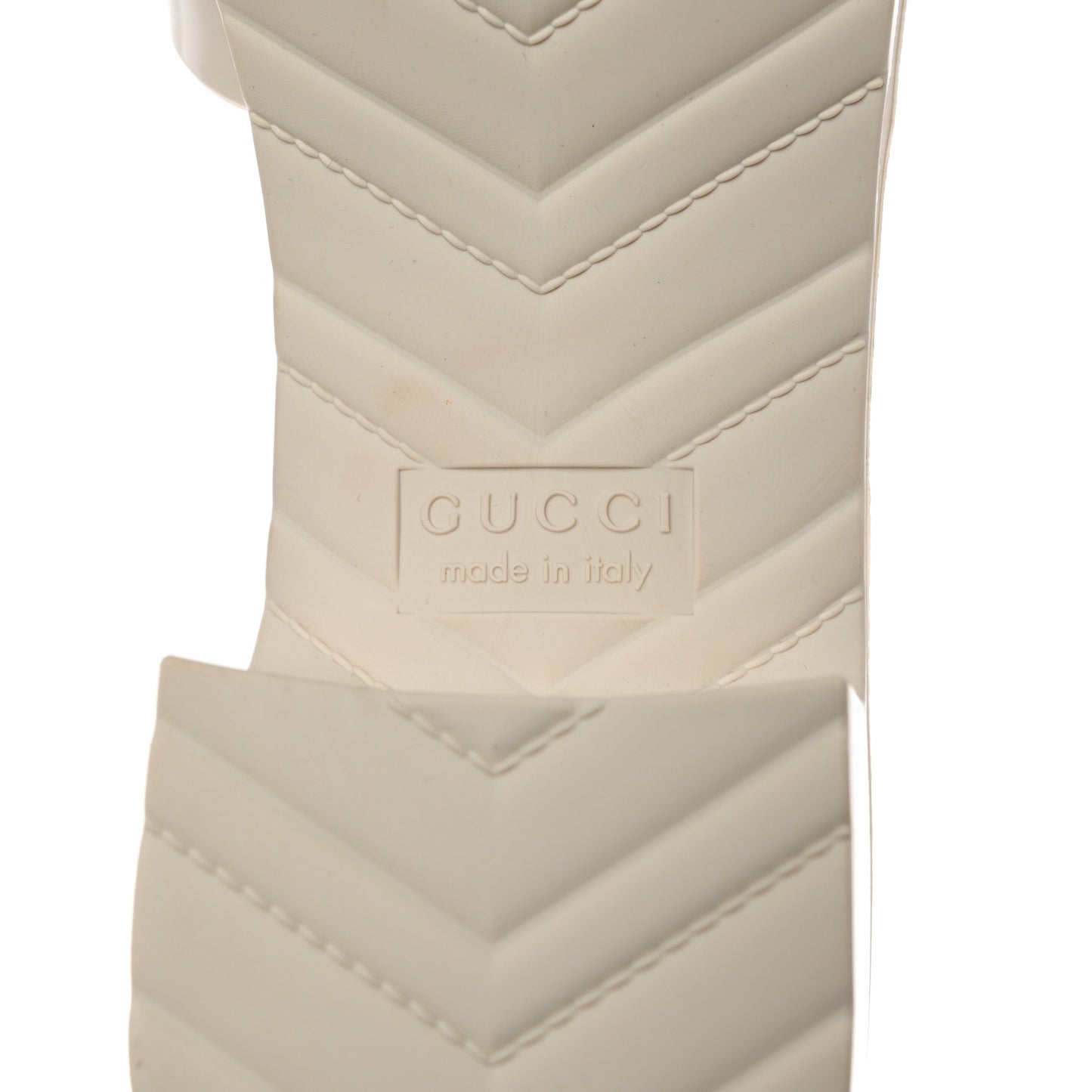 Rubber Gucci Logo Womens Platform 20/60mm Slide Sandals 39 Mystic White