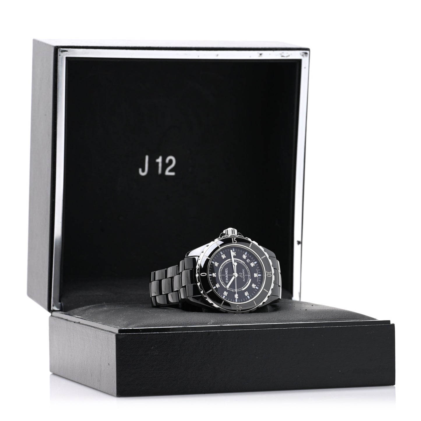 Stainless Steel Ceramic Diamond 38mm J12 Automatic Watch Black Black