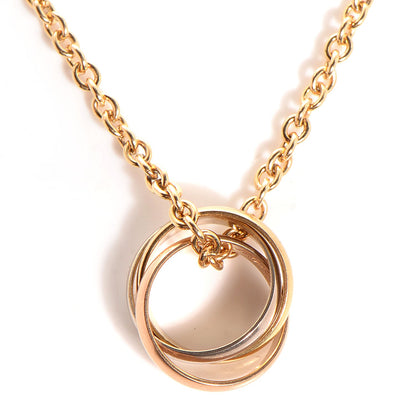 Cartier 18K Pink Yellow White Gold Trinity Pendant Necklace 4 of 10
