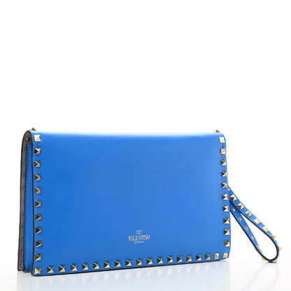 Valentino Garavani Nappa Rockstud Wristlet Clutch Blue Fluo 3 of 6