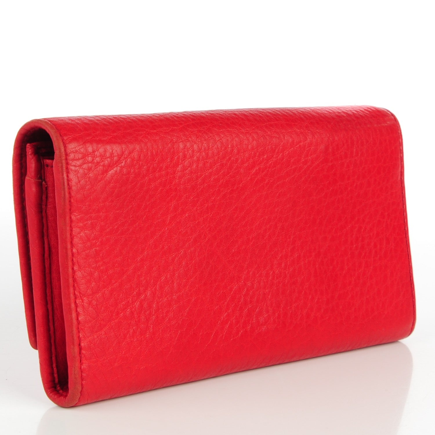 Gucci Pebbled Calfskin Soho Continental Wallet Red 4 of 10