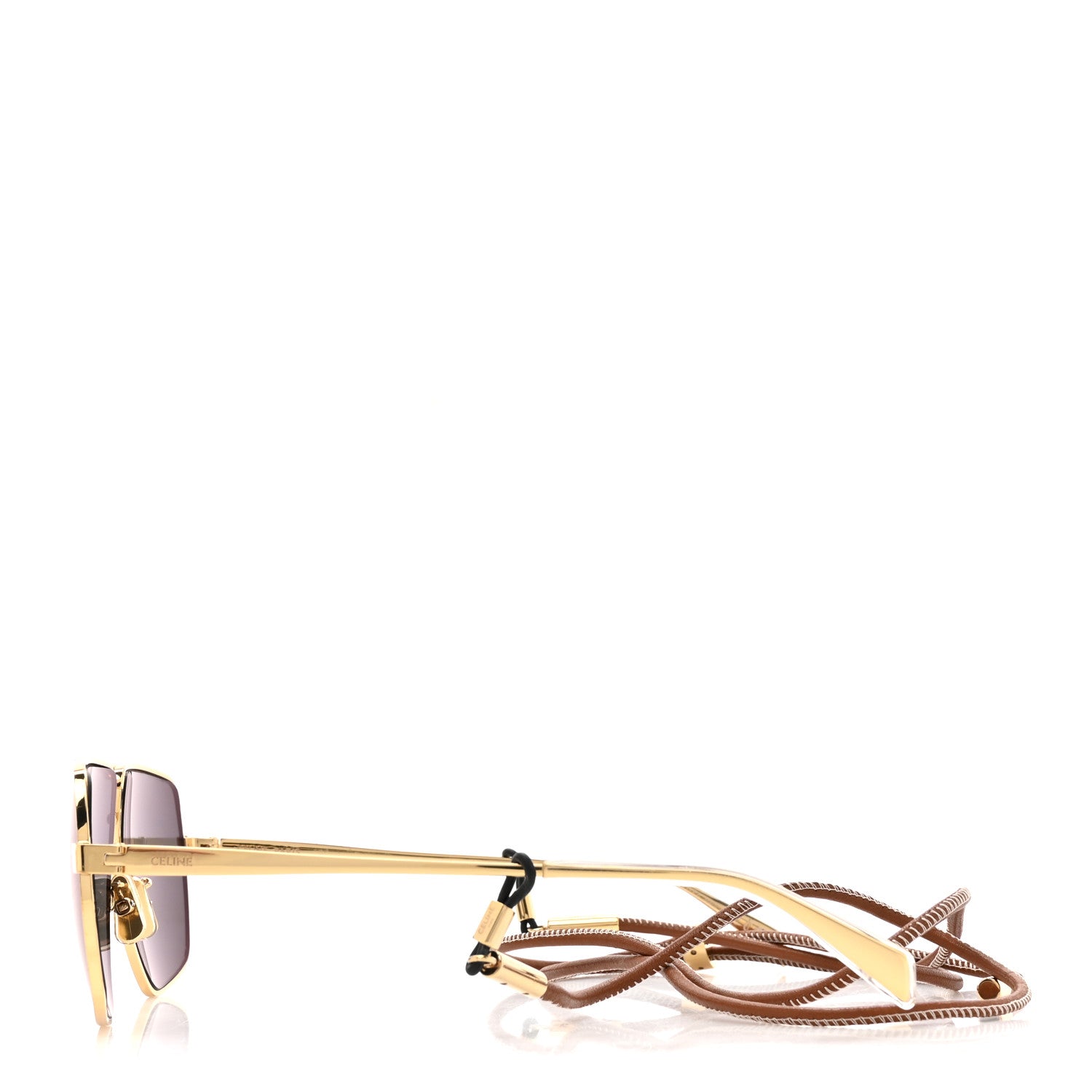 Celine Oversized Aviator Sunglasses CL40246U-Y Gold 3 of 8