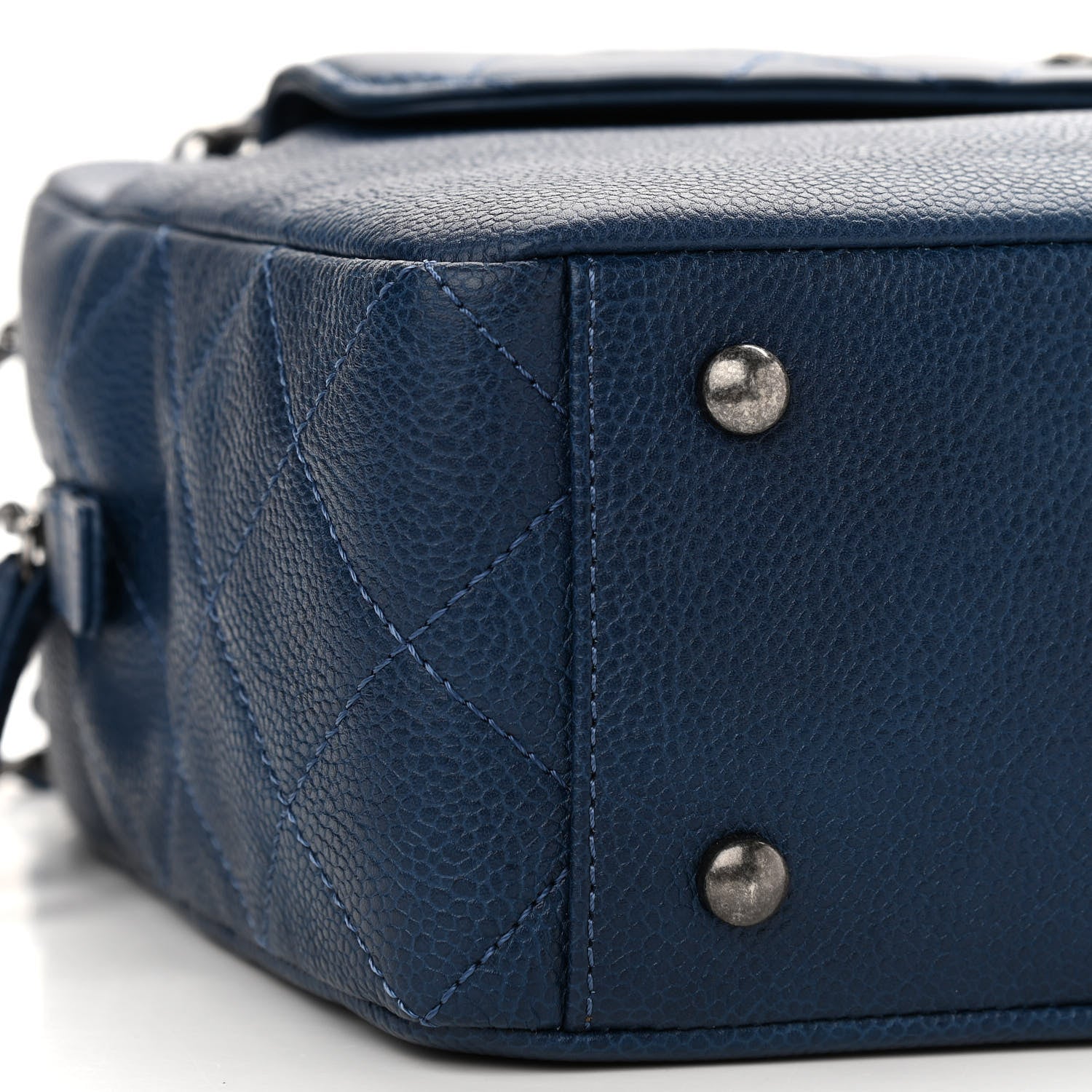 Chanel Caviar Lambskin Quilted Coco Break Camera Case Navy Blue 11 of 13