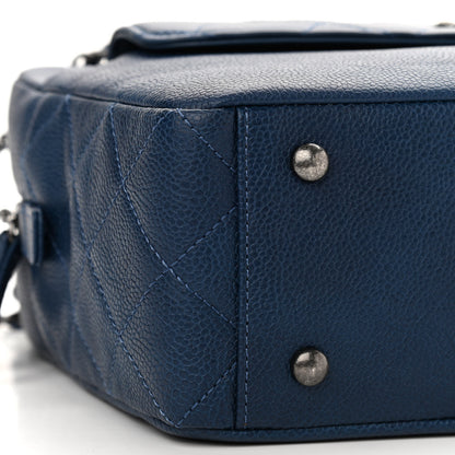Chanel Caviar Lambskin Quilted Coco Break Camera Case Navy Blue 11 of 13