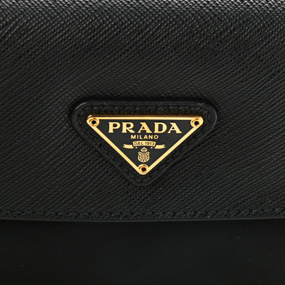 Prada Tessuto Nylon Saffiano Crossbody Bag Black 7 of 9