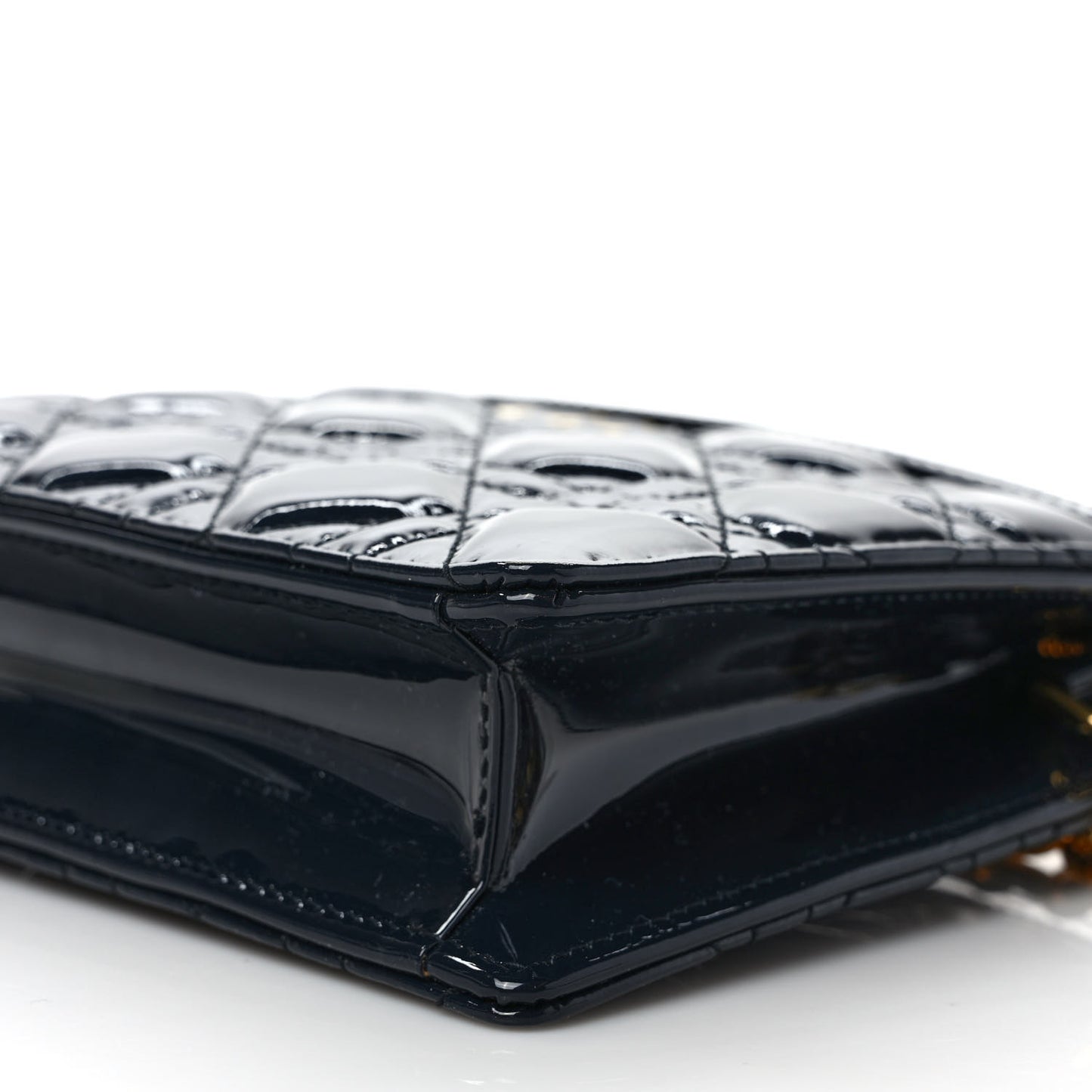 Patent Cannage Caro Zipped Pouch With Chain True Blue