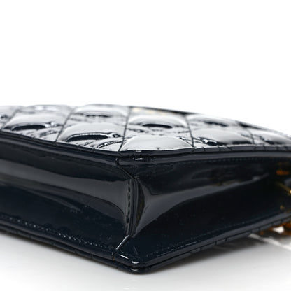 Christian Dior Patent Cannage Caro Zipped Pouch With Chain True Blue 7 of 7