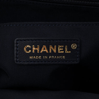 Chanel Shearling Tweed Jumbo Single Flap Navy Purple 6 of 10