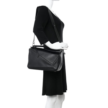 Loewe Calfskin Medium Puzzle Bag Black 2 of 10