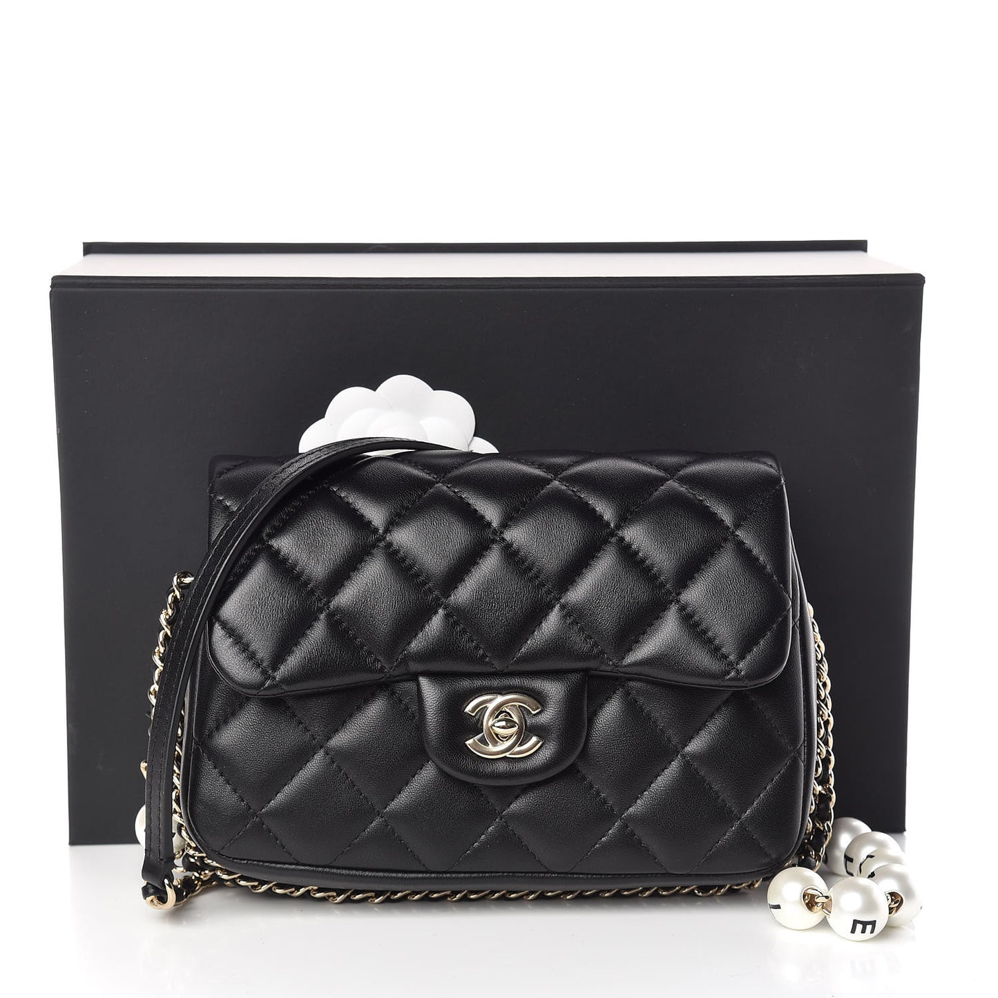 Lambskin Quilted Small My Precious Flap Black