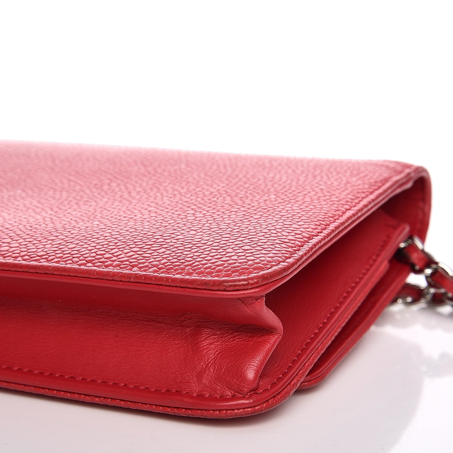 Chanel Caviar Timeless CC Wallet On Chain WOC Dark Pink 14 of 14