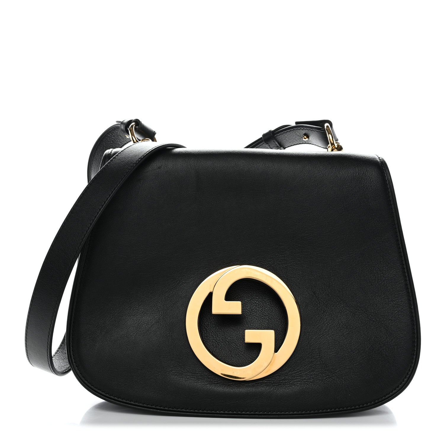 Gucci Roxy Calfskin Web Medium Blondie Top Handle Shoulder Flap Bag Black 1 of 11
