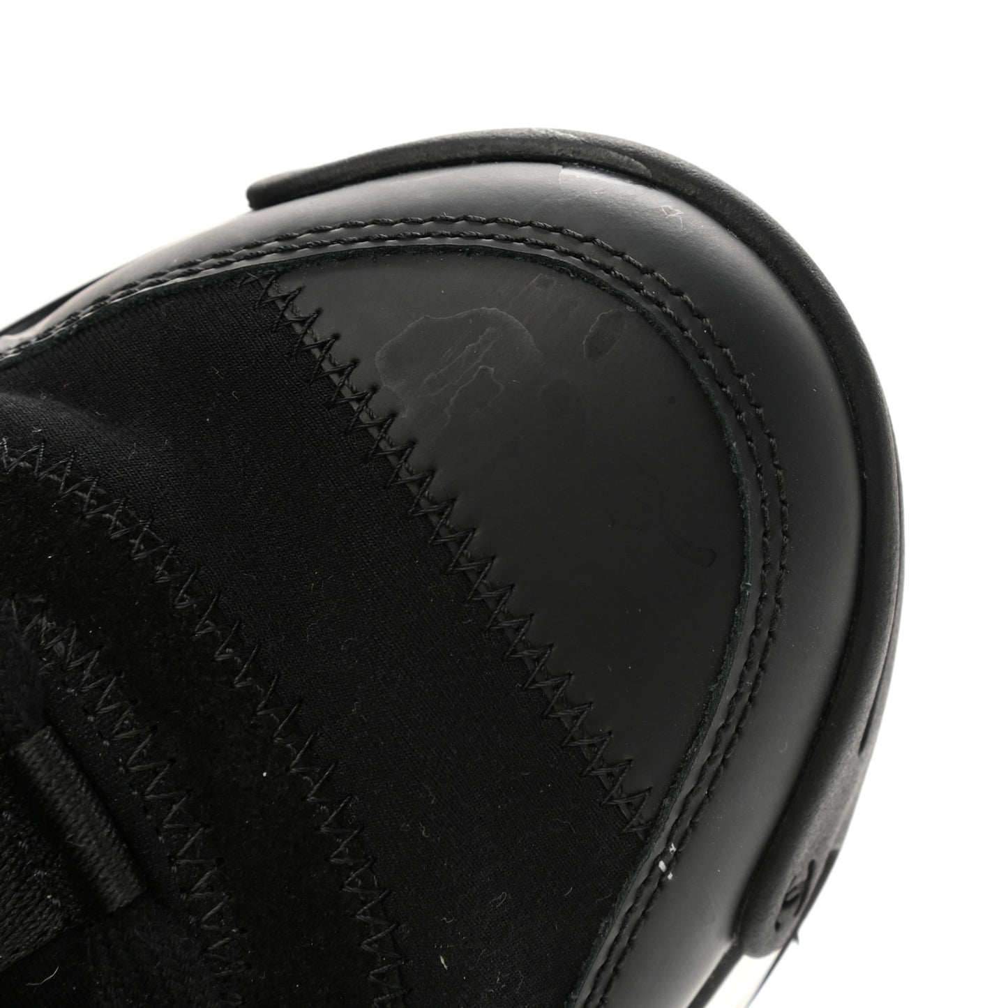 Velvet Calfskin Mixed Fibers CC Sneakers 38.5 Black