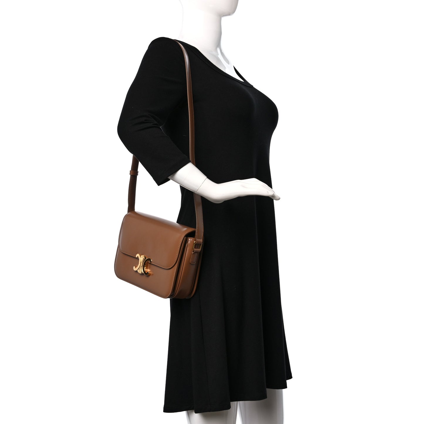 Shiny Calfskin Medium Triomphe Bronze