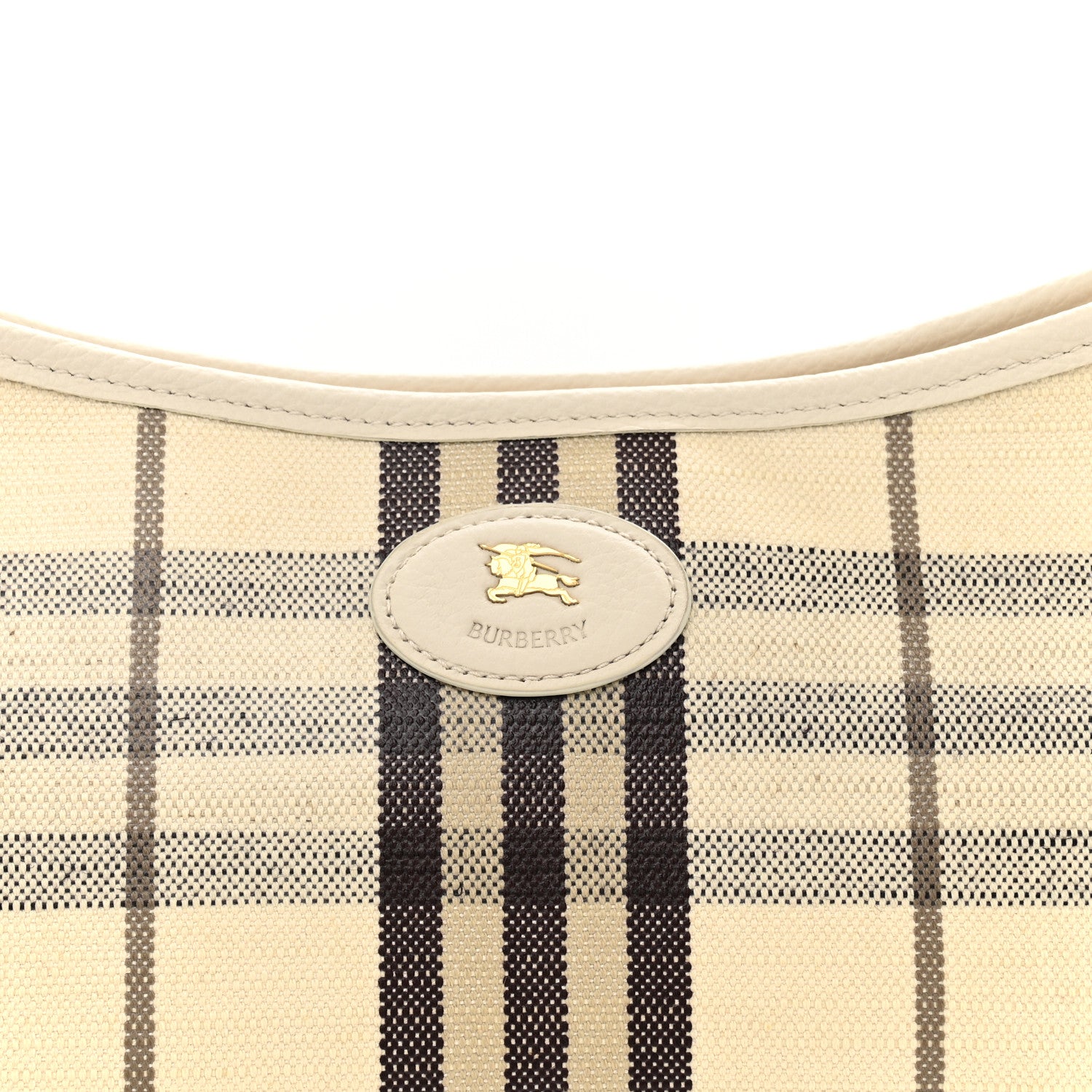 Burberry Coated Canvas Vintage Check Calfskin Mini Highlands Shoulder Bag Light Beige 7 of 9