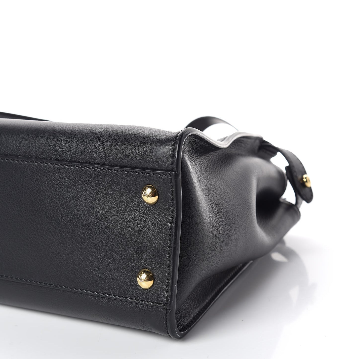 Vitello Seta Shiny Nappa Medium Peekaboo Iconic Satchel Black
