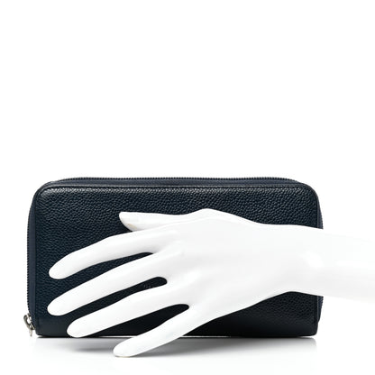 Chanel Caviar Large CC Timeless Zip Around Wallet Blue 2 of 11