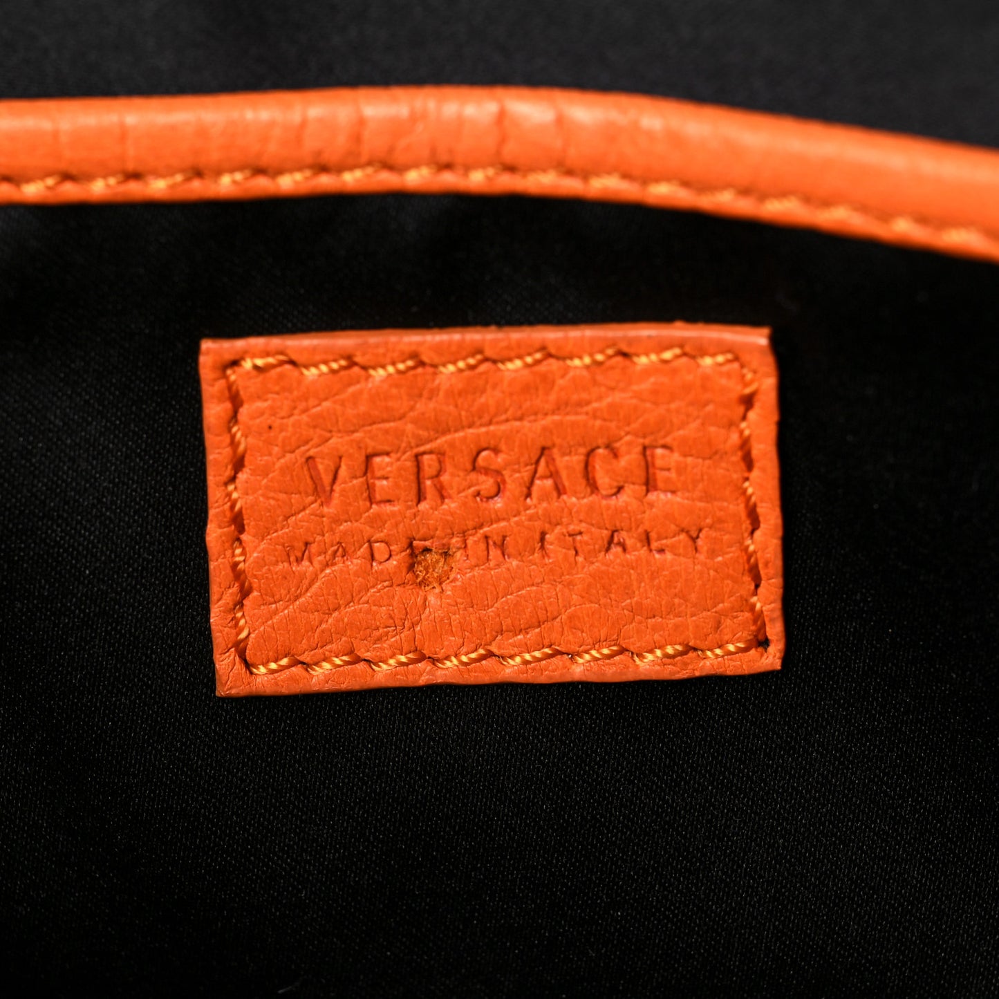 Grained Calfskin Icon Crossbody Orange