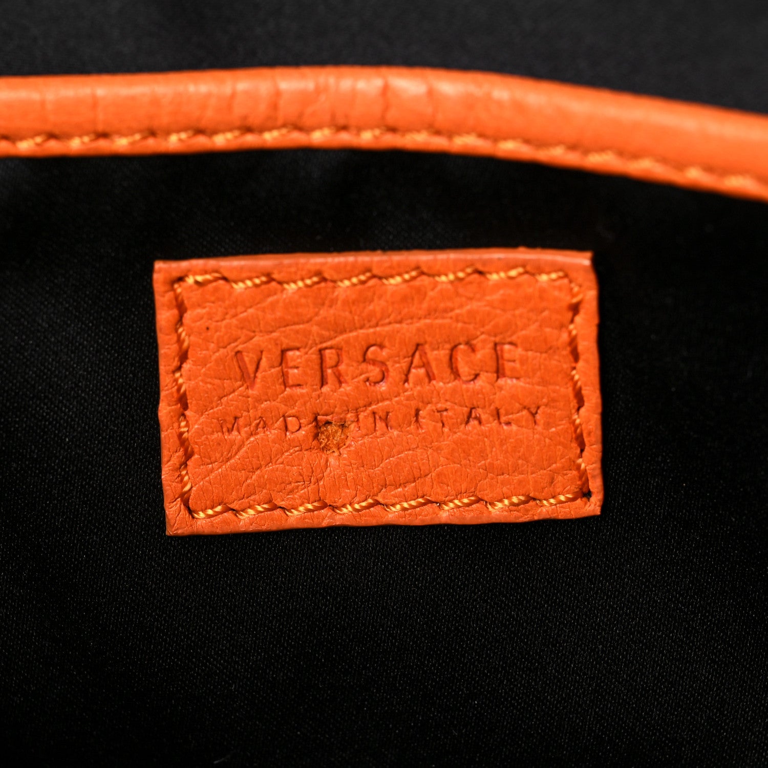 Versace Grained Calfskin Icon Crossbody Orange 5 of 6