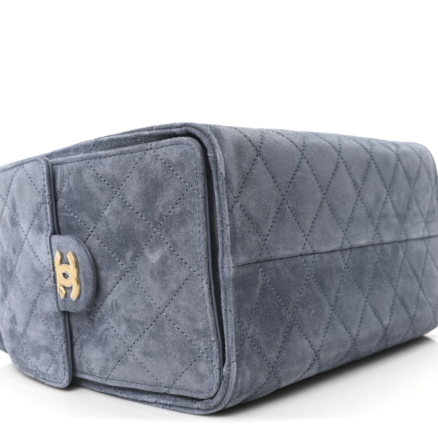 Suede Quilted Small Chanel 25 Handbag Blue