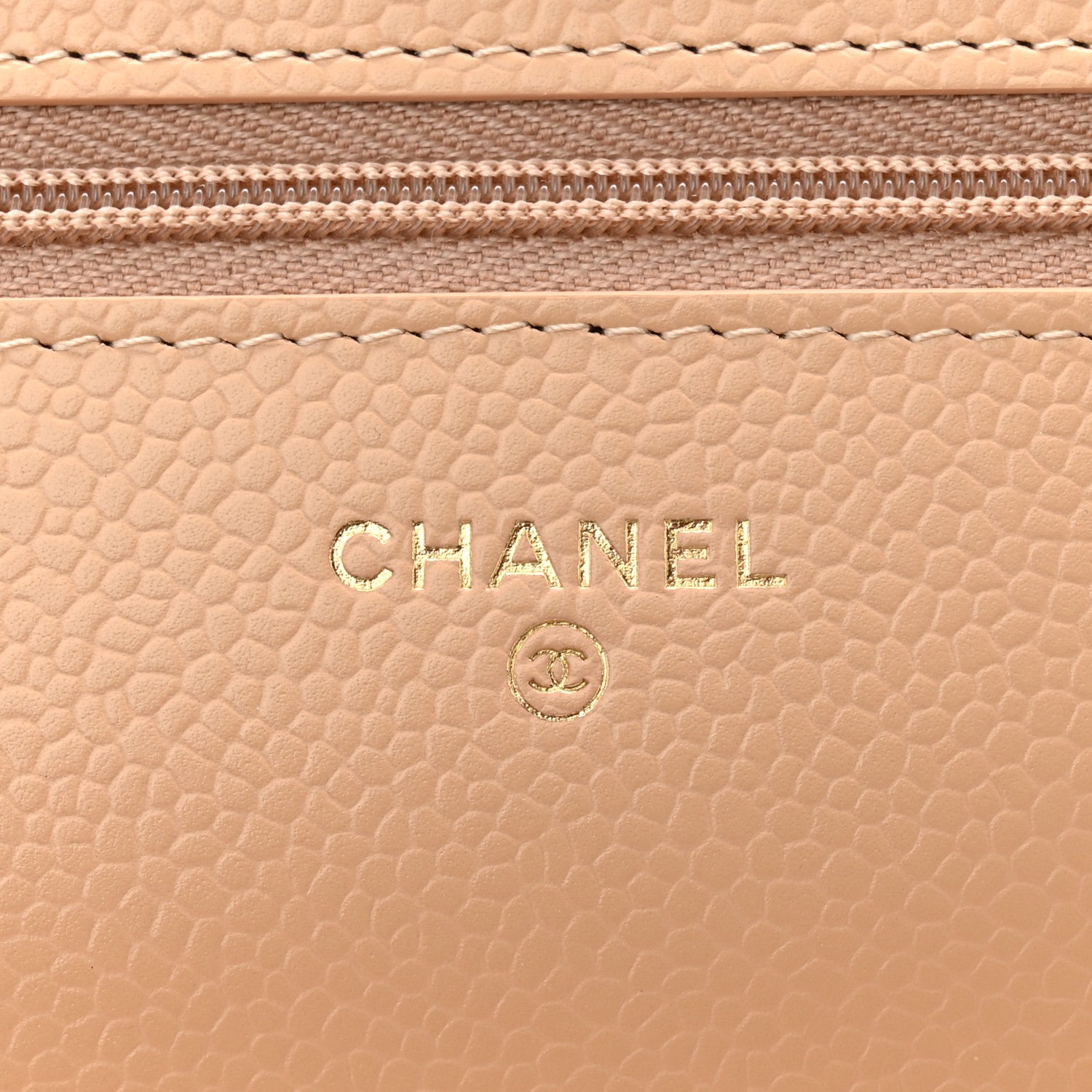 Chanel Caviar Quilted Wallet on Chain WOC Beige 6 of 12