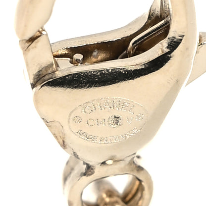 Chanel Crystal Pearl Twisted CC Drop Necklace Silver 5 of 5