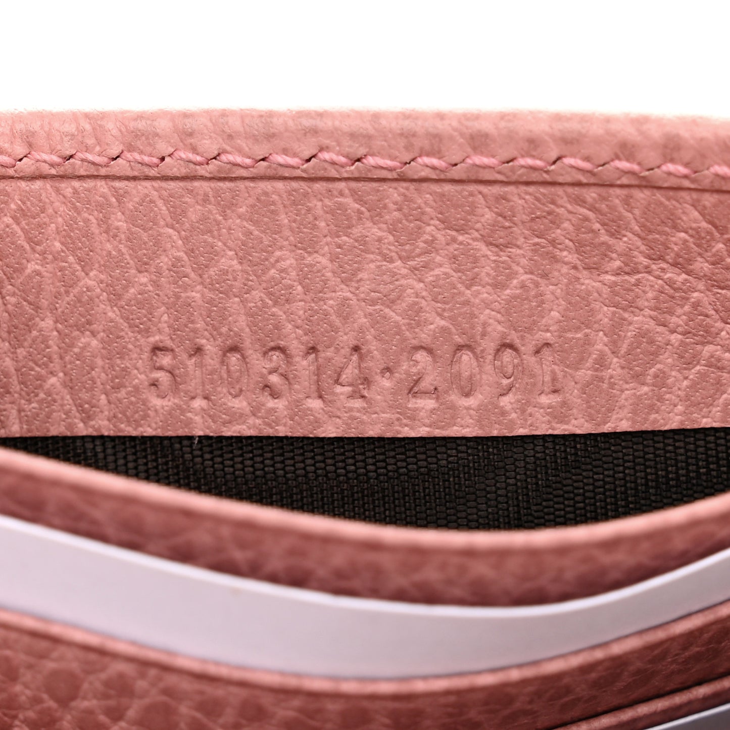 Dollar Calfskin Interlocking G Chain Wallet Soft Pink