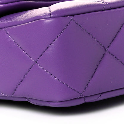 Chanel Lambskin Enamel Quilted Mini Pending CC Square Flap Purple 8 of 10