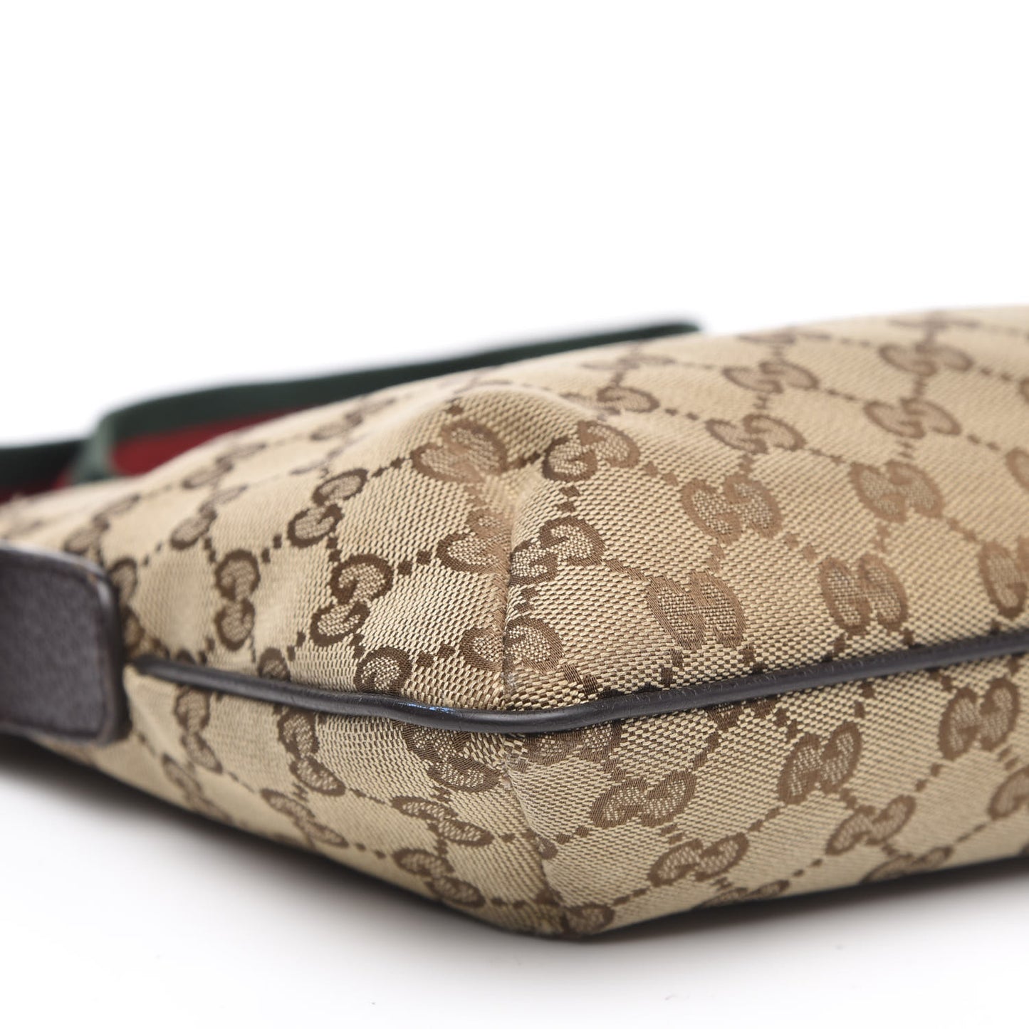 Monogram Web Small Flat Messenger Crossbody Dark Brown