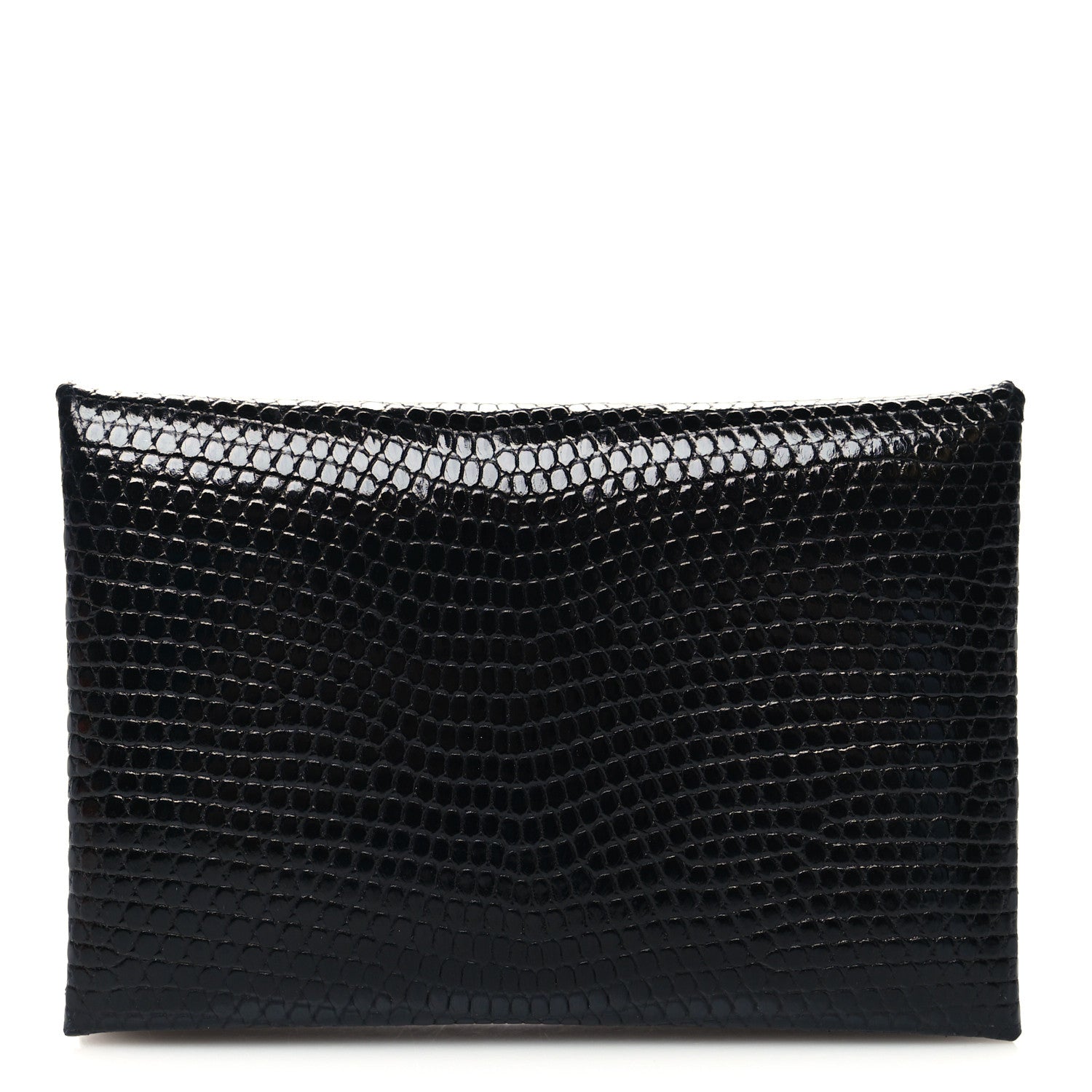 Hermes Lizard Calvi Card Case Black 1 of 10