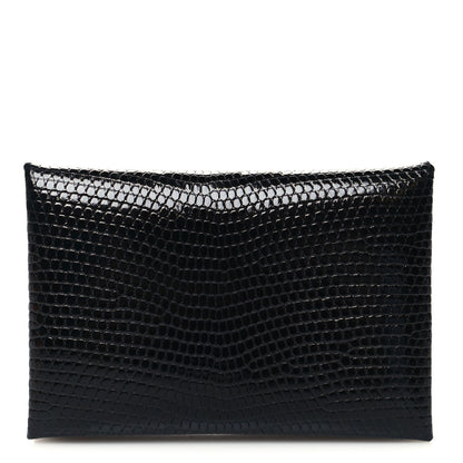 Hermes Lizard Calvi Card Case Black 1 of 10