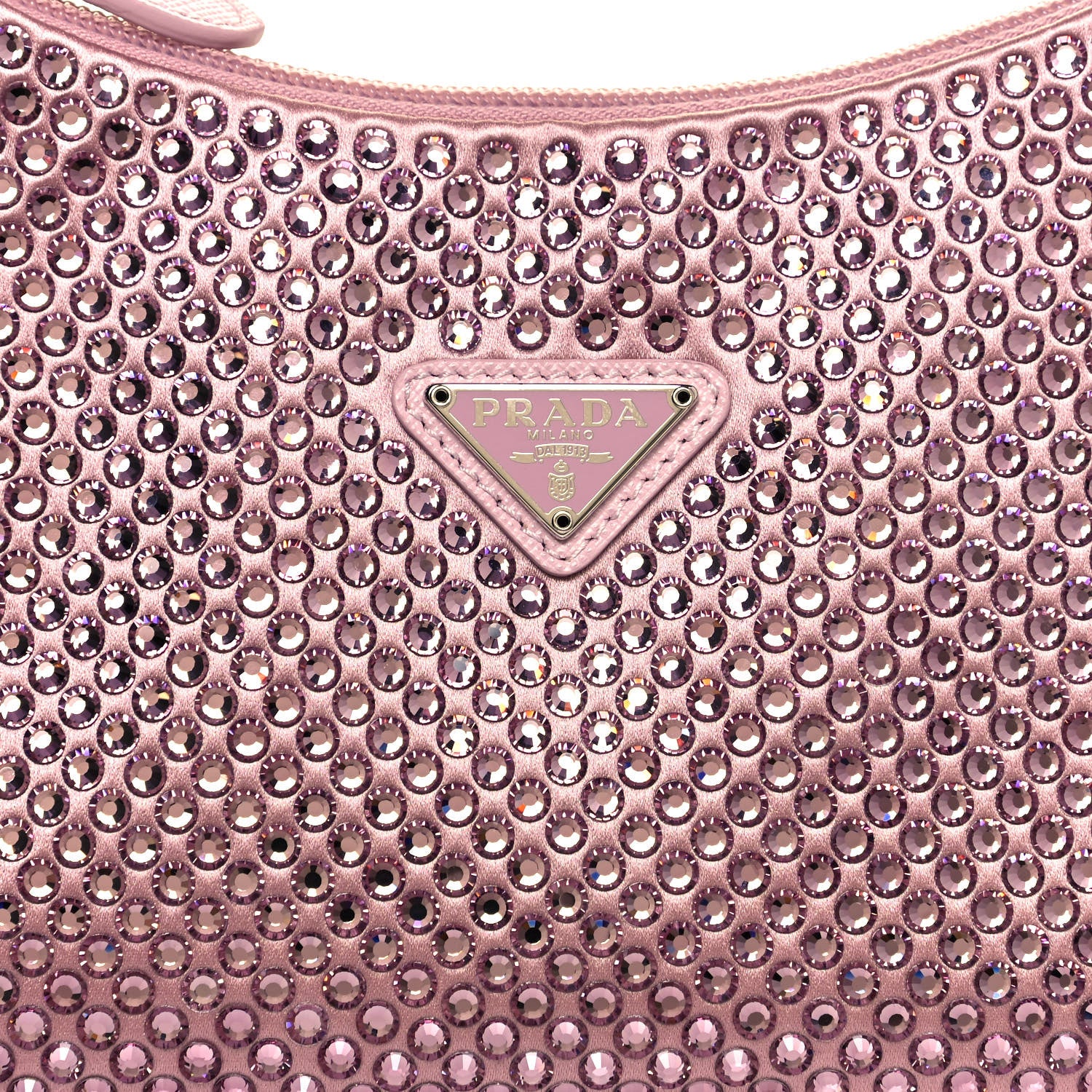 Prada Satin Crystal Mini Re-Edition 2000 Bag Alabastro 7 of 12