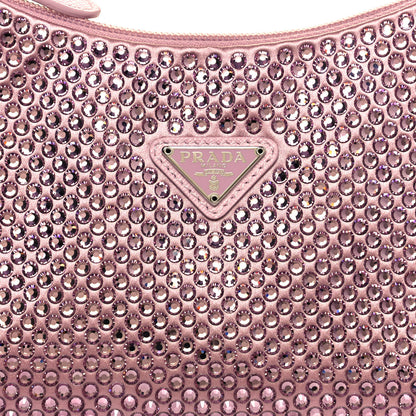 Prada Satin Crystal Mini Re-Edition 2000 Bag Alabastro 7 of 12