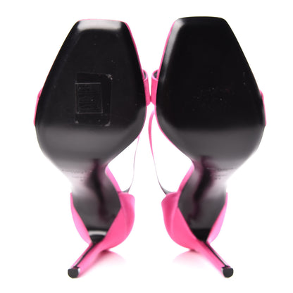 Saint Laurent Satin Amber 105 Ankle Strap Sandals 41 Pink 7 of 15
