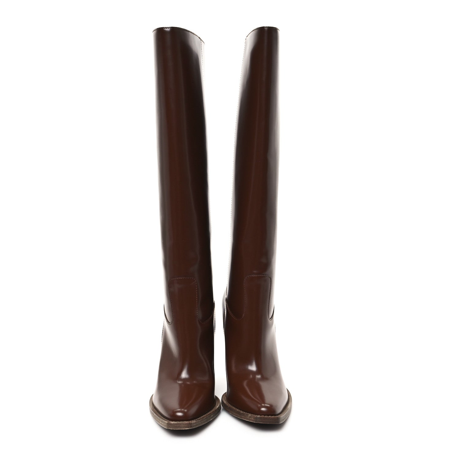 Fendi Vitello Abrasivato 110mm Cut Baguette Knee Boots 36.5 Cuoio 3 of 9
