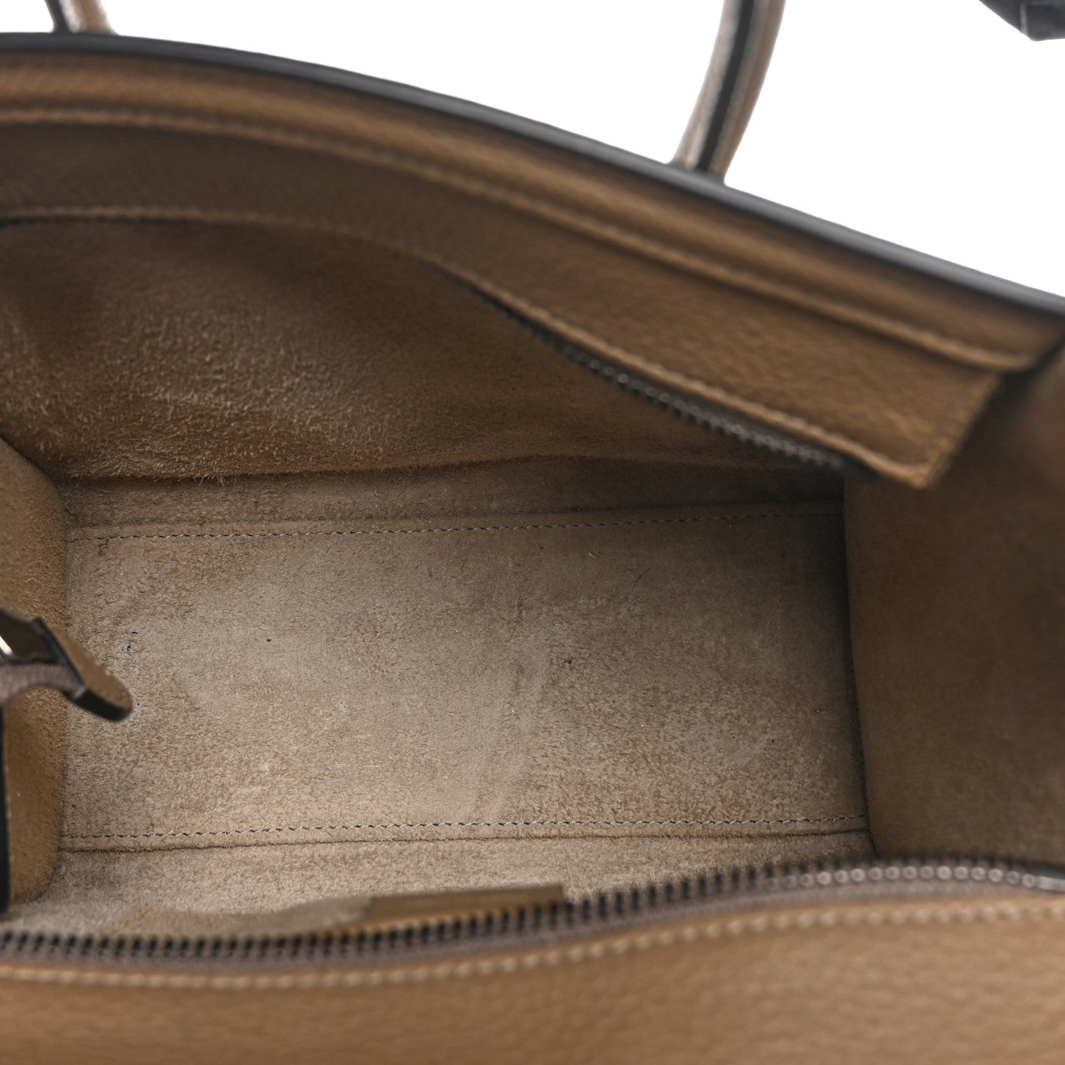 Celine Drummed Calfskin Nano Luggage Dune 5 of 10