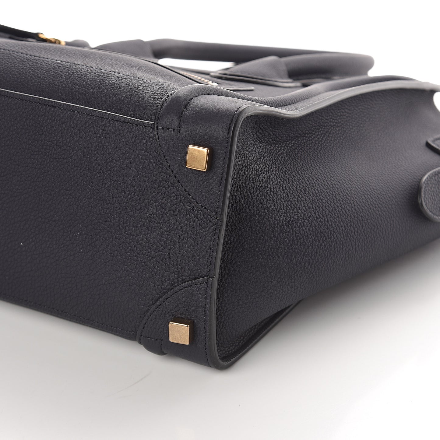 Drummed Calfskin Micro Luggage Midnight