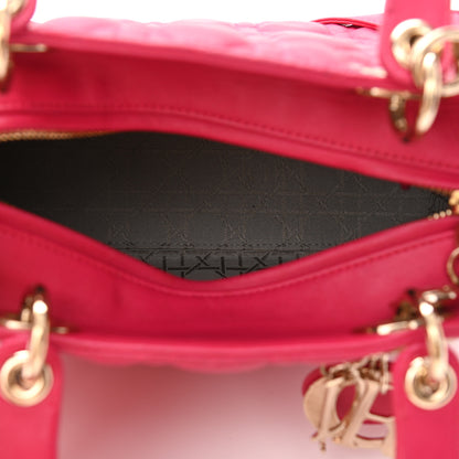 Christian Dior Lambskin Cannage Medium Lady Dior Fuchsia 5 of 12