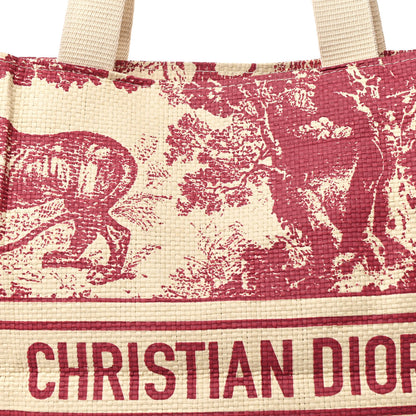 Christian Dior Straw Dioriviera Tote Red 7 of 13