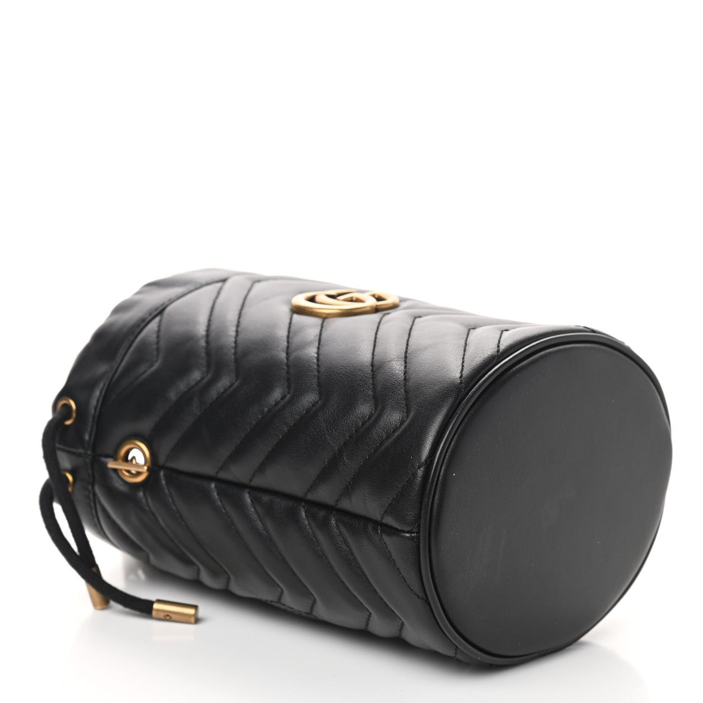Calfskin Matelasse Mini GG Marmont 2.0 Bucket Bag Black