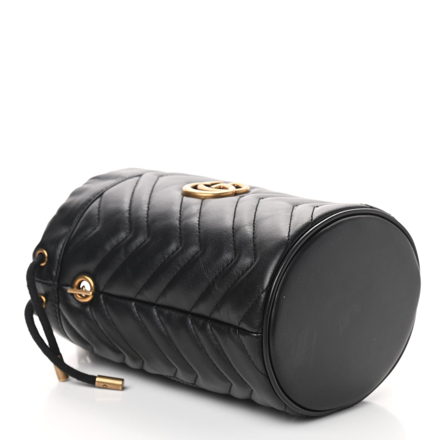 Gucci Calfskin Matelasse Mini GG Marmont 2.0 Bucket Bag Black 4 of 9