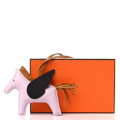 Hermes Milo Lambskin Grigri Rodeo Pegase Horse Bag Charm GM Mauve Pale Sesame Ebene 5 of 5